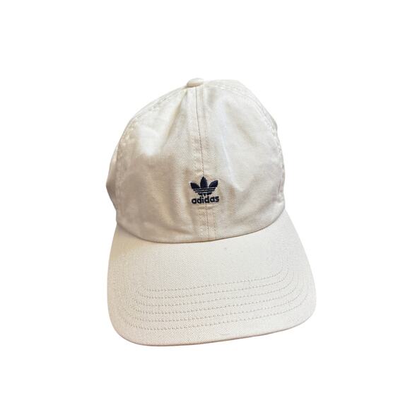Adidas Cream Navy Baseball Hat Dad Cap Unisex Adjustable Great Condition - Picture 1 of 4